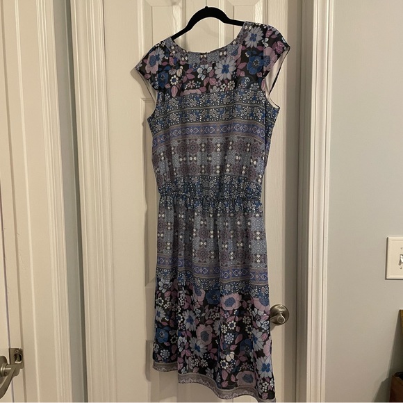 *DONATED* Dress Barn | Cap Sleeve | Blue Purple | Soft Summer | Size 8 - Picture 1 of 7
